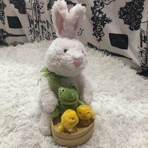 Hallmark Animated Musical Bunny Spring Quartet  Frog Chicks Basket